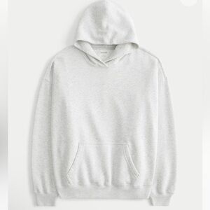 HOLLISTER “FEEL GOOD FLEECE OVERSIZED COZY HOODIE” light heather grey, medium